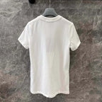 Diamond-Encrusted Letter Print Short Sleeve