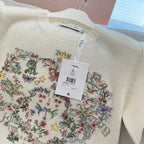 Classic Butterfly Embroidered Knitted Short Sleeve