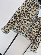 Leopard Tweed Jacket Skirt Set