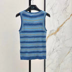 Lyocell Striped Knit Vest