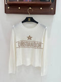Contrast Logo Thin Ribbed Long Sleeve