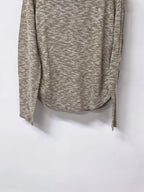 Side Drawstring Heather Knit Long Sleeve