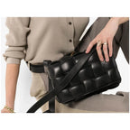 Minimalist Versatile Leather Woven Rectangular Bag