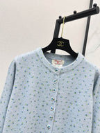 Round Neck Dotted Sweater Jacket