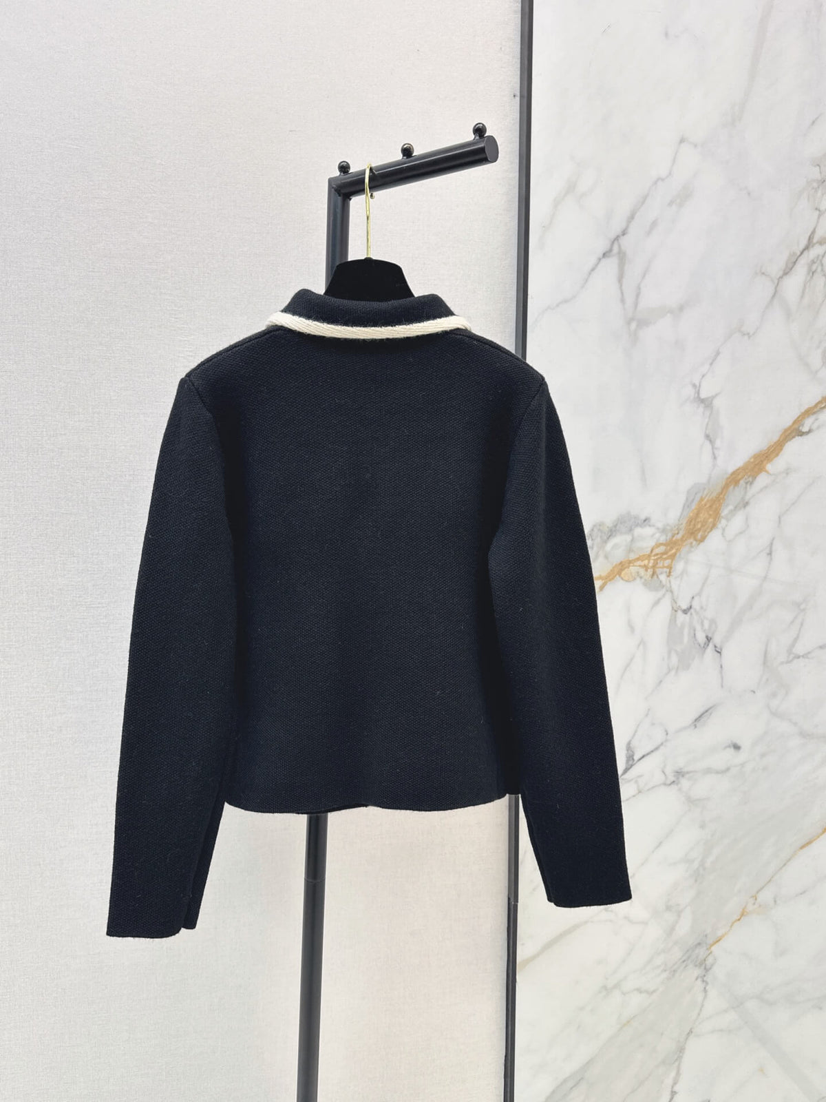Contrast Collar Tweed Jacket