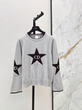Star Pattern Long Sleeve Knit Top