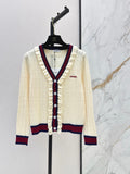 Stripe Button Front Knit Cardigan