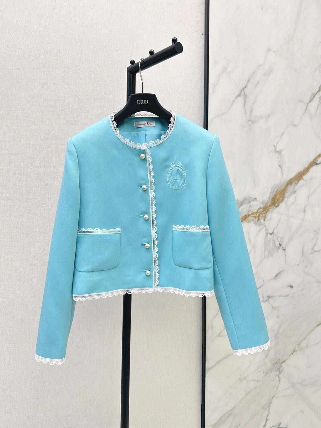 Trim Round Neck Short Jacket