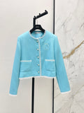 Trim Round Neck Short Jacket