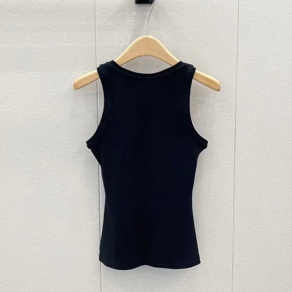 Trendy Embroidered U-Neck Vest