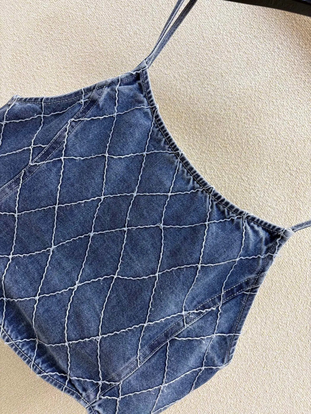 Diamond Stitch Crop Cami Top