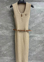 Minimalist Classic Half-Zip Knit Dress