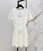 Classic Knit Waist-Cinching Dress