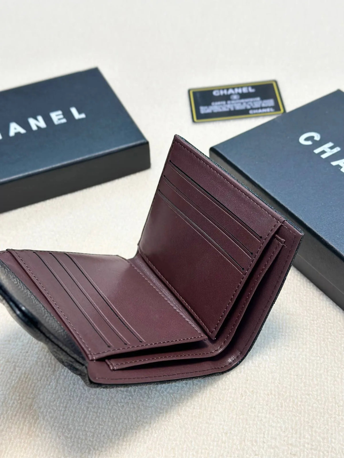 Black Quilted Mini Fold Wallet