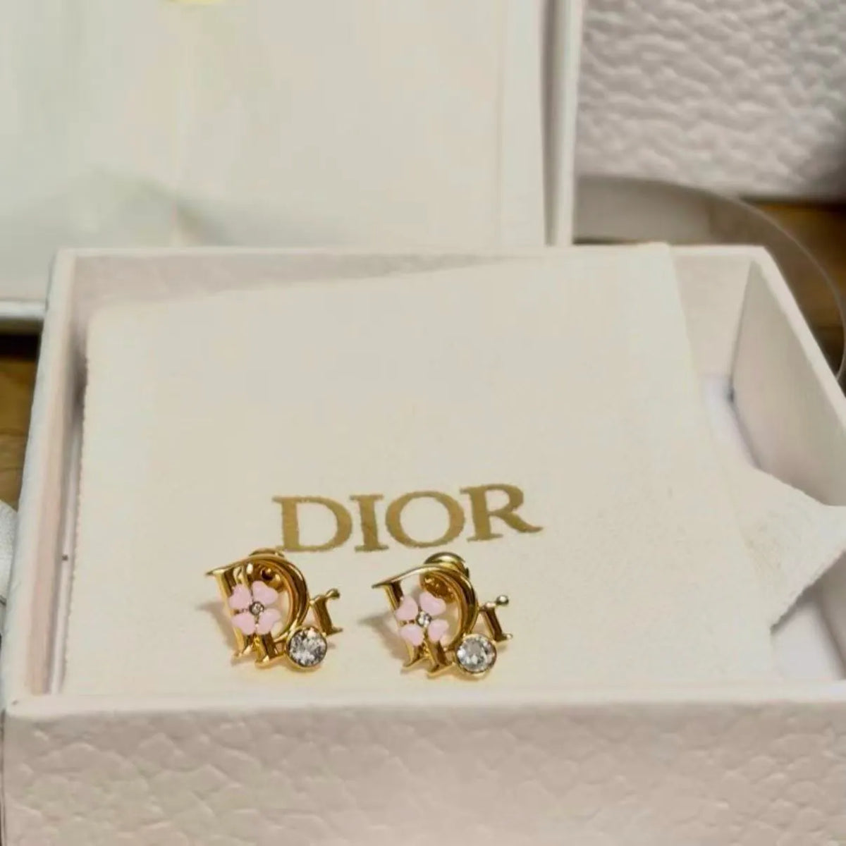 Pink Floral Accent Earrings