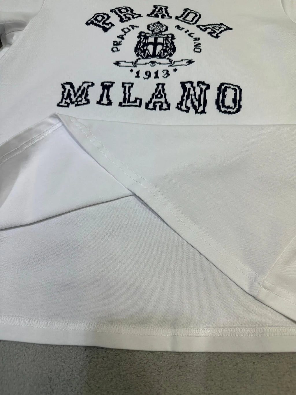 Crest Letter Print Tee Elastic Waist Midi Skirt Set