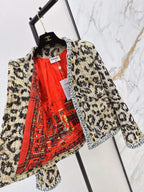 Leopard Tweed Jacket Skirt Set