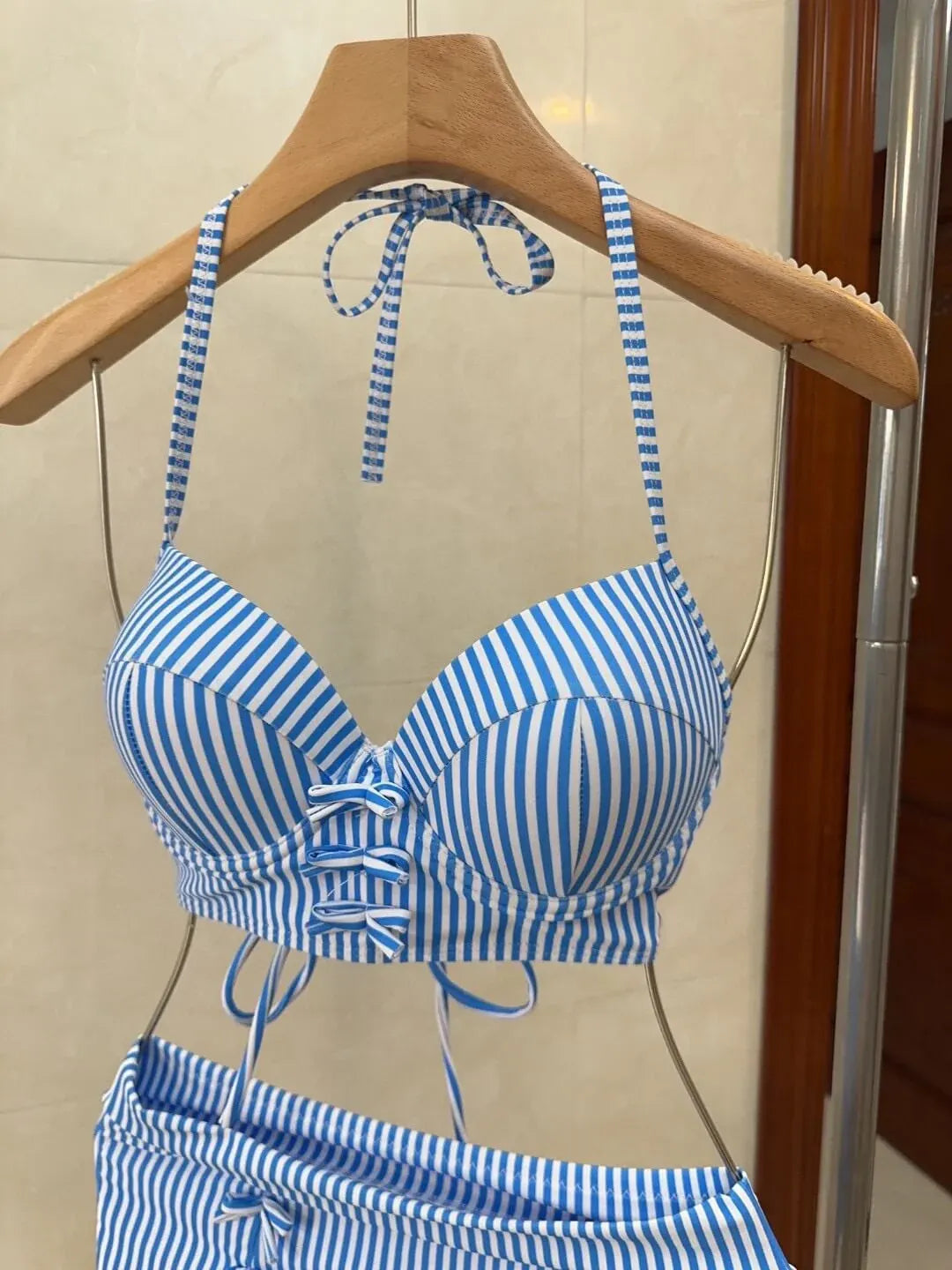 Bow Striped Swimsuit