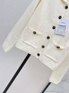 Crochet Collar Knit Cardigan