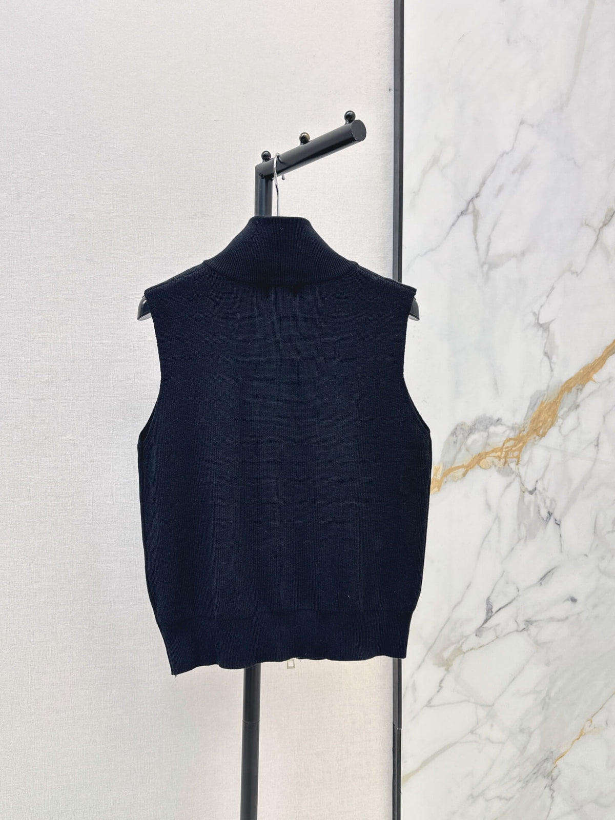 Mock Neck Zip Knit Vest