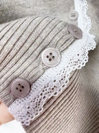 Minimalist Lace Trim Cardigan