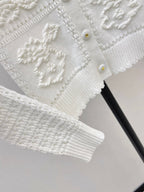 Hollow Embroidery Knit Cardigan