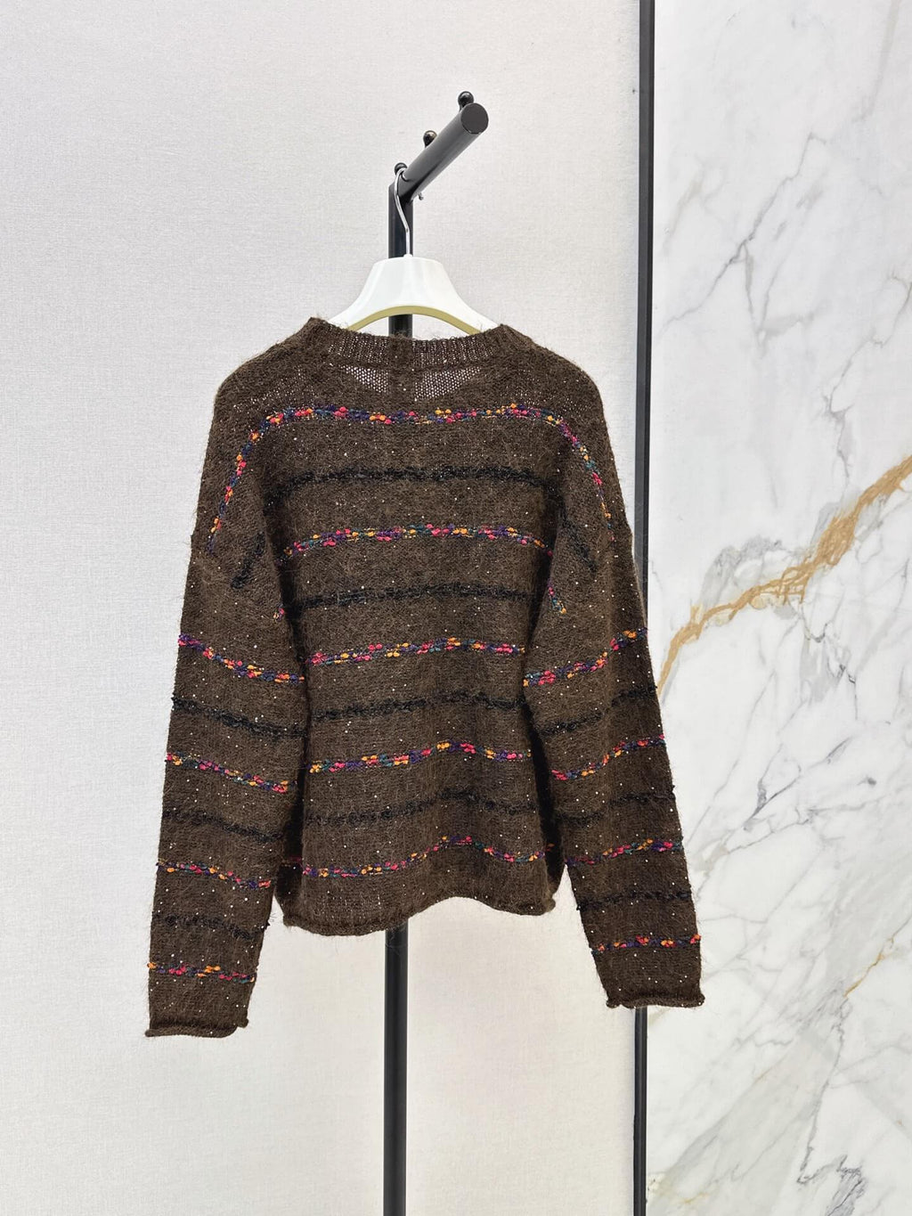 Multi‑color Striped Loose Knit Top