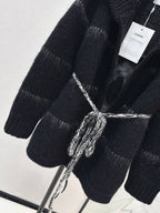 Lapel Mohair Mid-length Cardigan