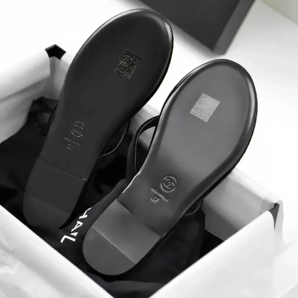 Casual Slim-Strap Velvet Flip-Flops