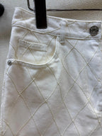 Diamond Stitch Denim Shorts