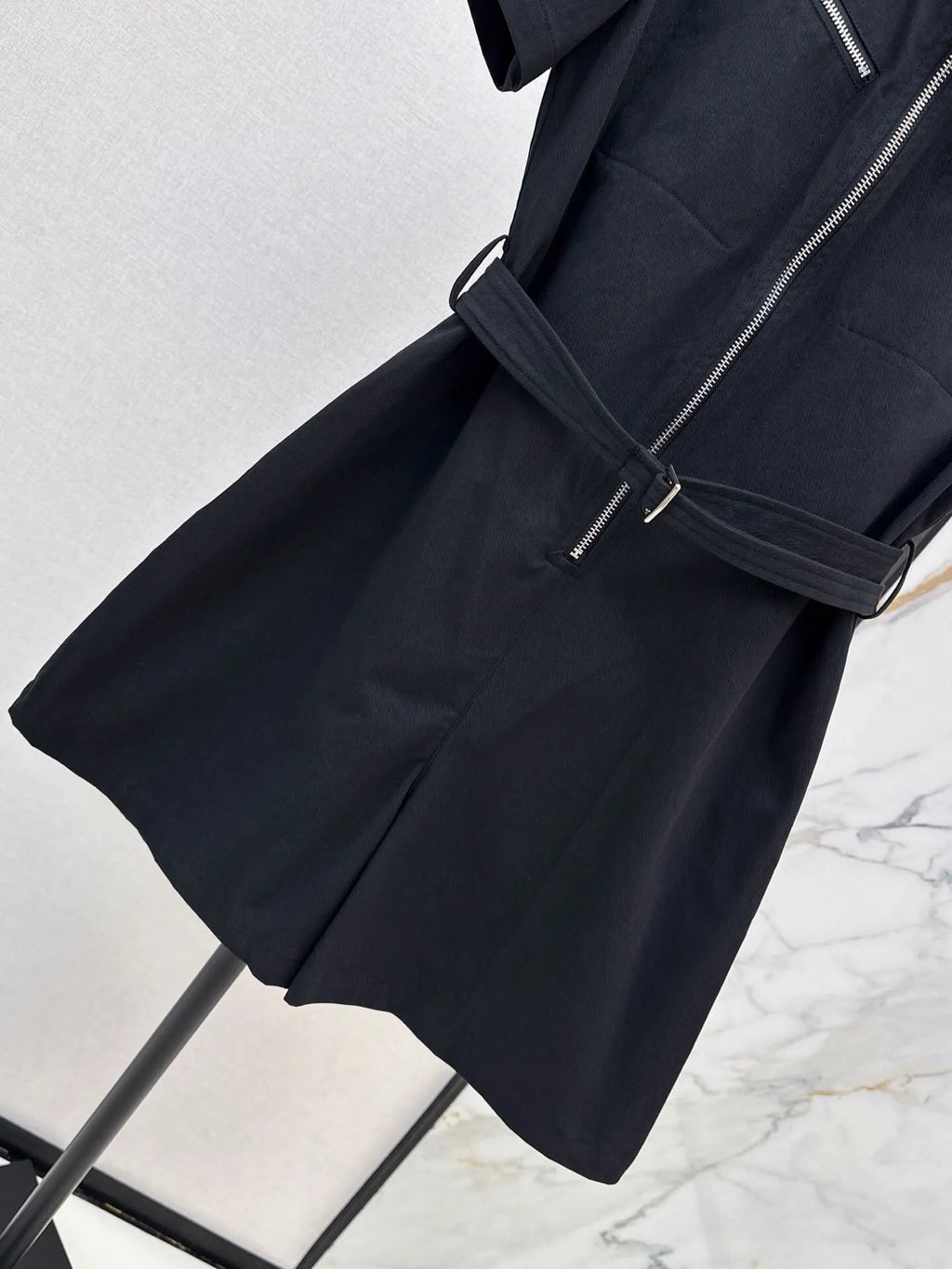 Belted Zipper Casual Jumpsuit