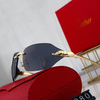 Metal Frameless Arc-Shaped Sunglasses