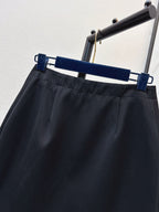 Black Belted Coat & Zipper Skirt Set