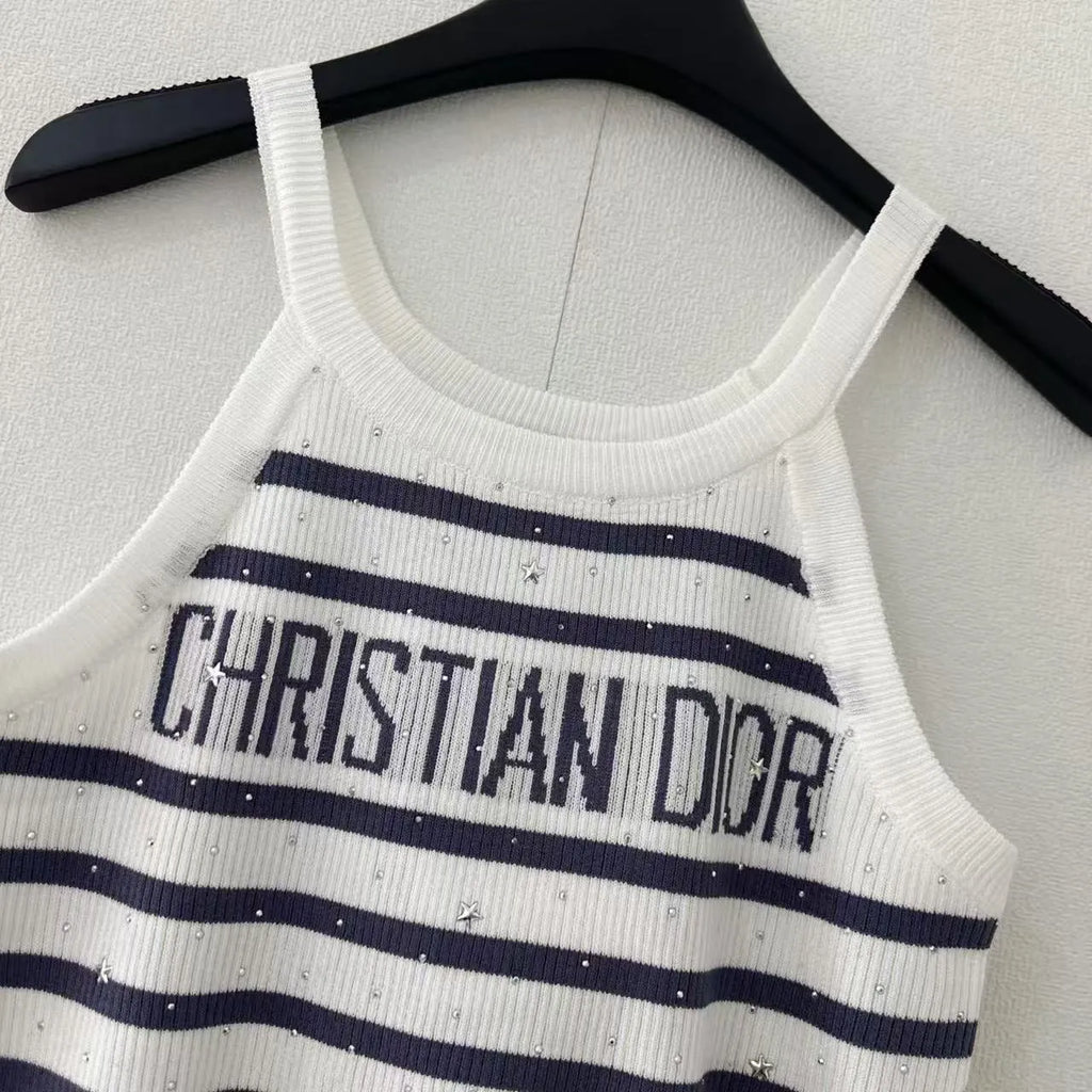 Rhinestone Stripe Detail Vest