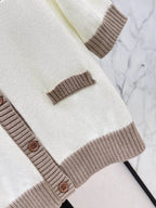 Contrast Rib Half Sleeve Cardigan