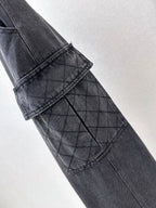 Cargo Denim Midi Skirt