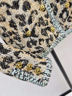 Leopard Tweed Jacket Skirt Set