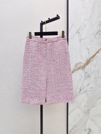 Pink Tweed Jacket Skirt Set