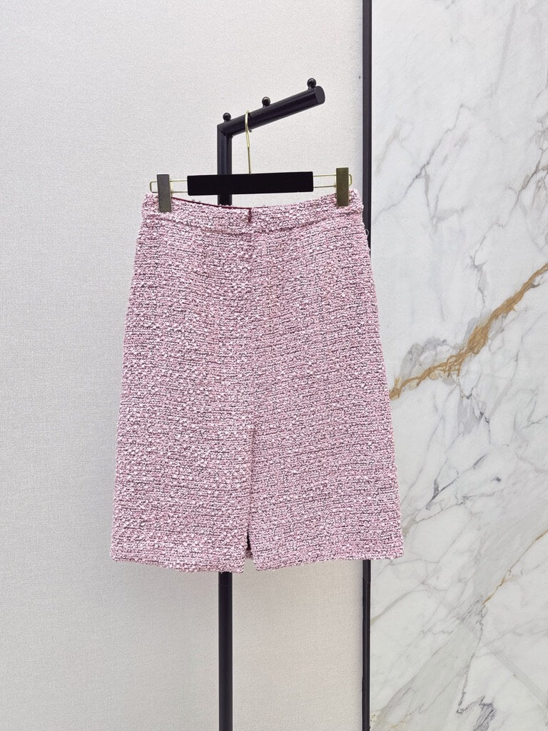 Pink Tweed Jacket Skirt Set