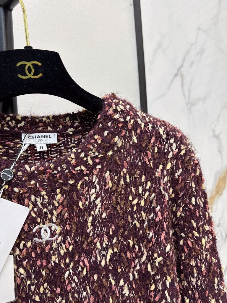 Marled Yarn Loose Fit Knit Sweater