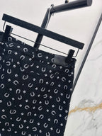 Horseshoe Print Denim Mini Skirt