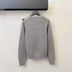 Houndstooth Bow Knit Long Sleeve