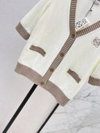 Contrast Rib Half Sleeve Cardigan