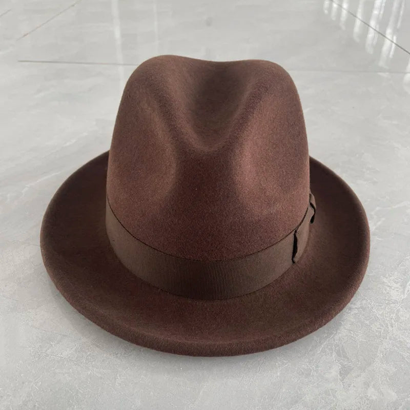 Men’s Short Brim Wool Fedora Hat