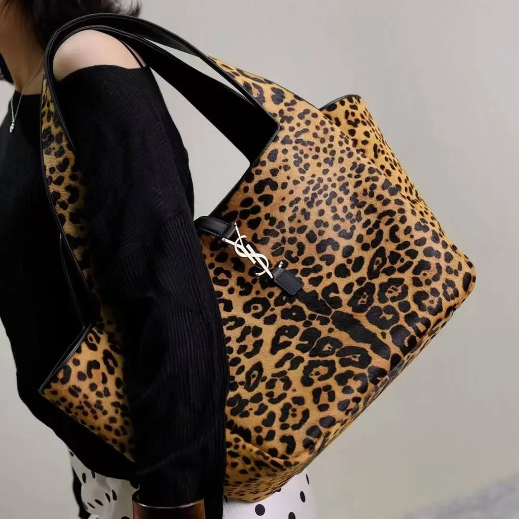 Modern Vintage Leopard Print Hobo Bag