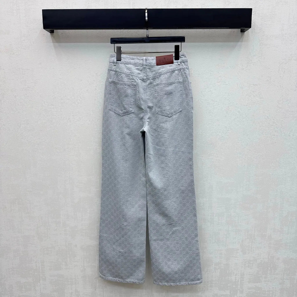 All Over Monogram Denim Vest and Jeans Set