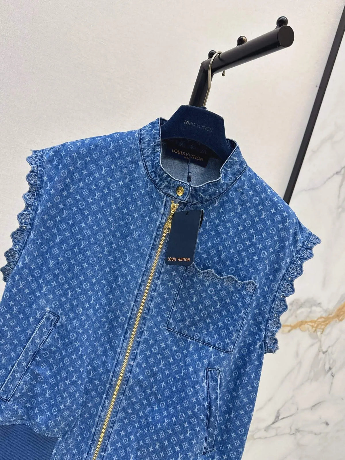 Monogram Denim Sleeveless Vest