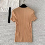 Ribbed Knit Short Sleeve