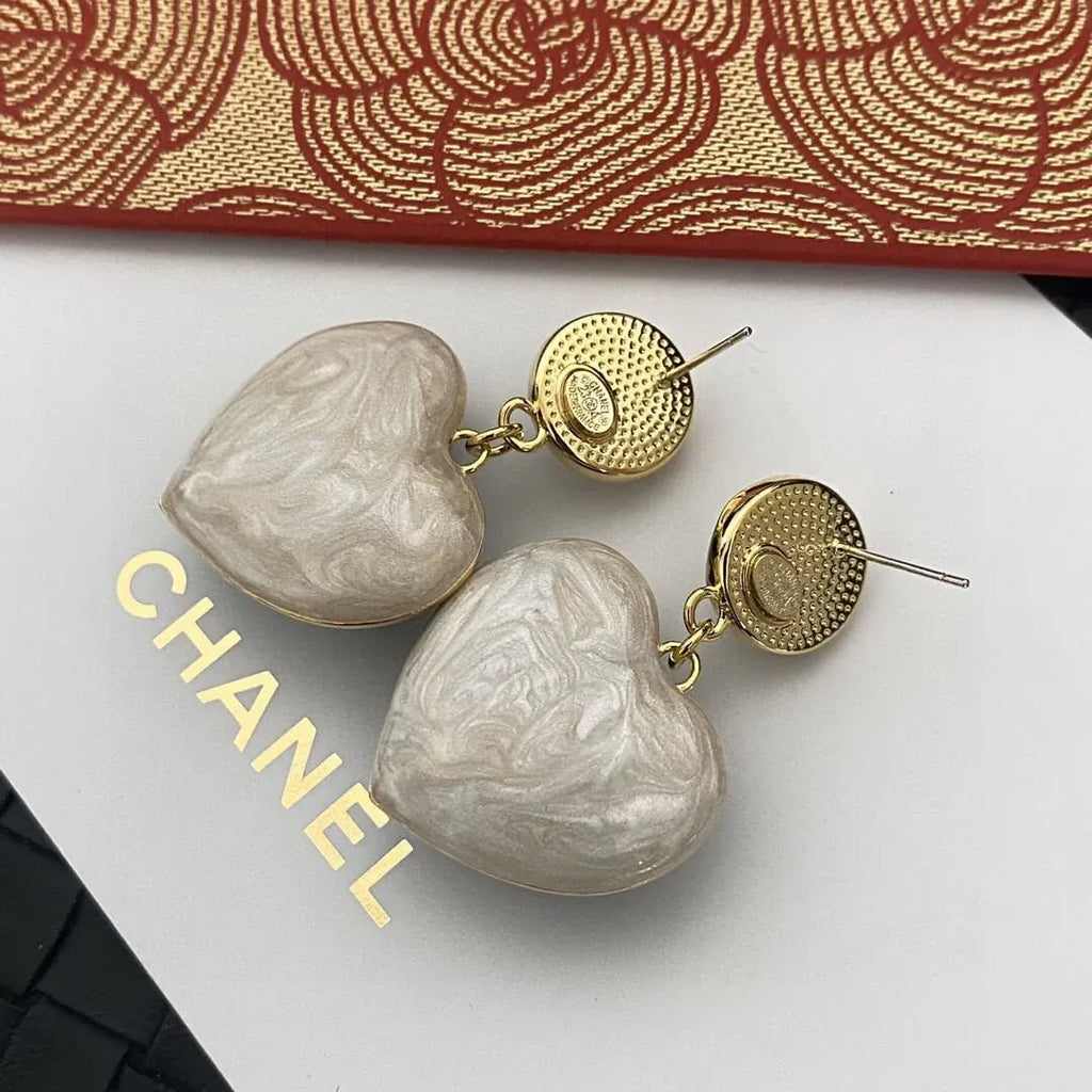 Heart-Shaped Pearl Earrings