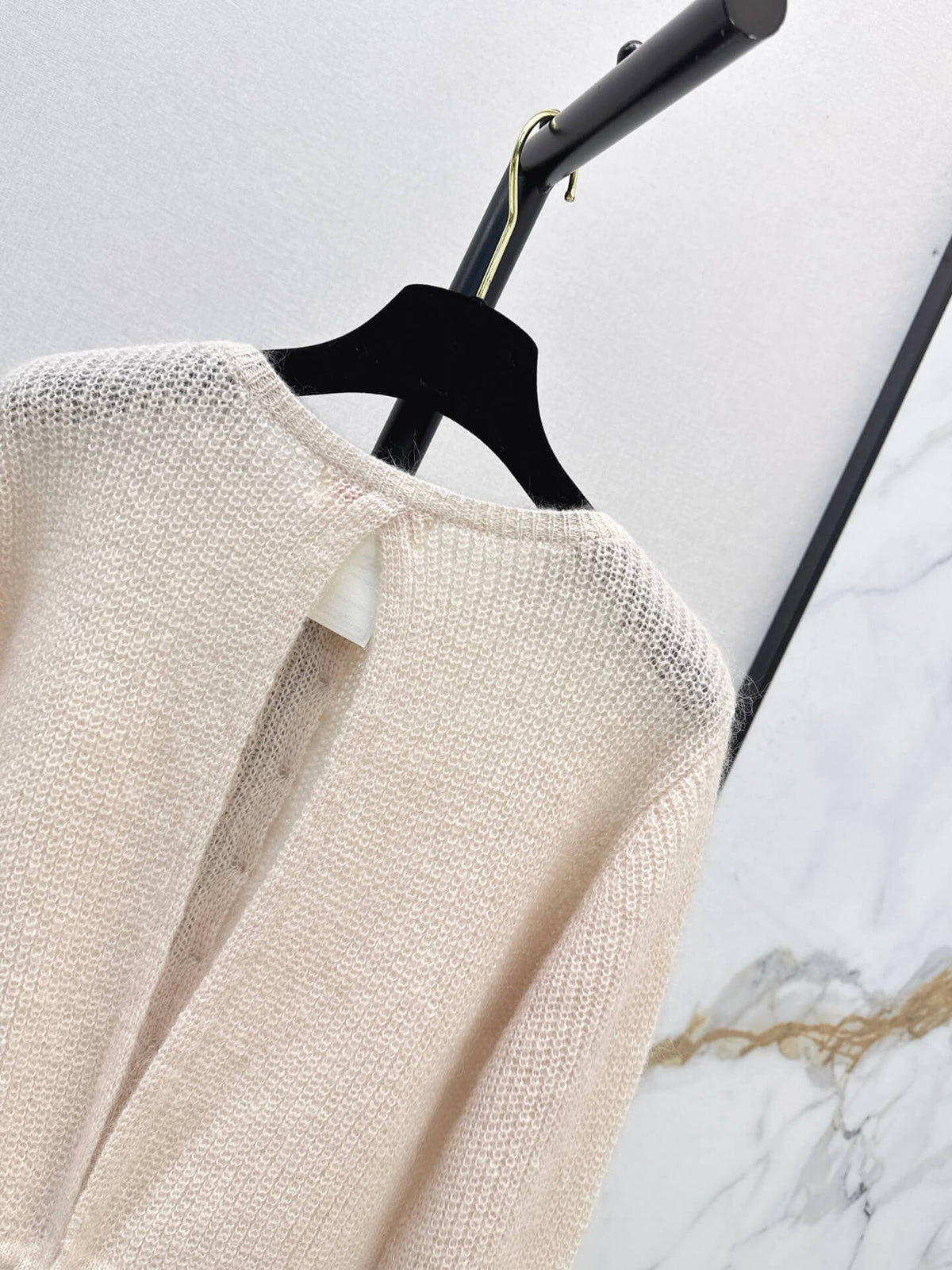 Cropped Drawstring Knit Cardigan